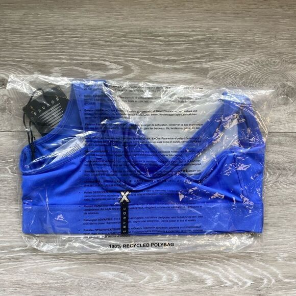 SAVAGE X‎ FENTY Lineup Low-Impact Sports Bra True Blue M NWT in packaging - Picture 7 of 7